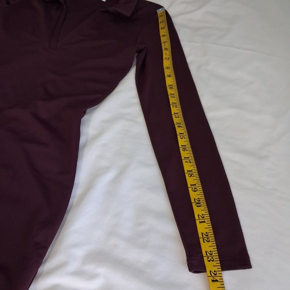 Babaton Contour Polo Long Sleeve Dress Women's Size Small  Maroon Preppy Career - Picture 9 of 15